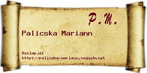 Palicska Mariann névjegykártya