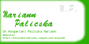 mariann palicska business card